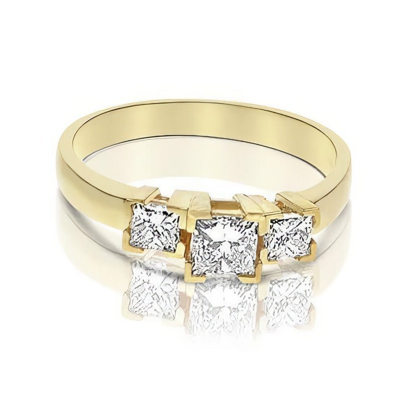 0.80 CT Princess Cut Natural Diamonds - Three Stone Rings - Primestyle.com