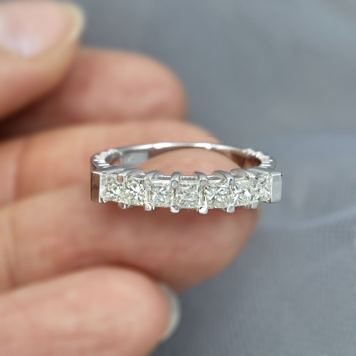 0.80 CT Princess Cut Diamonds - Wedding Band - Primestyle.com