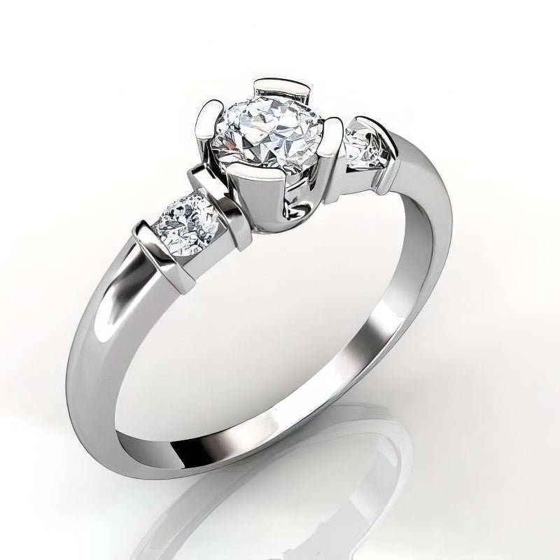 0.80 CT Round Cut Diamonds - Three Stone Ring - Primestyle.com