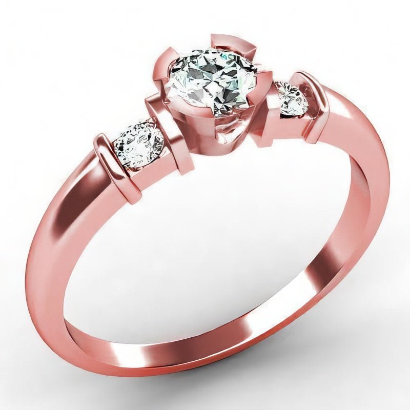 0.80 CT Round Cut Natural Diamonds - Three Stone Rings