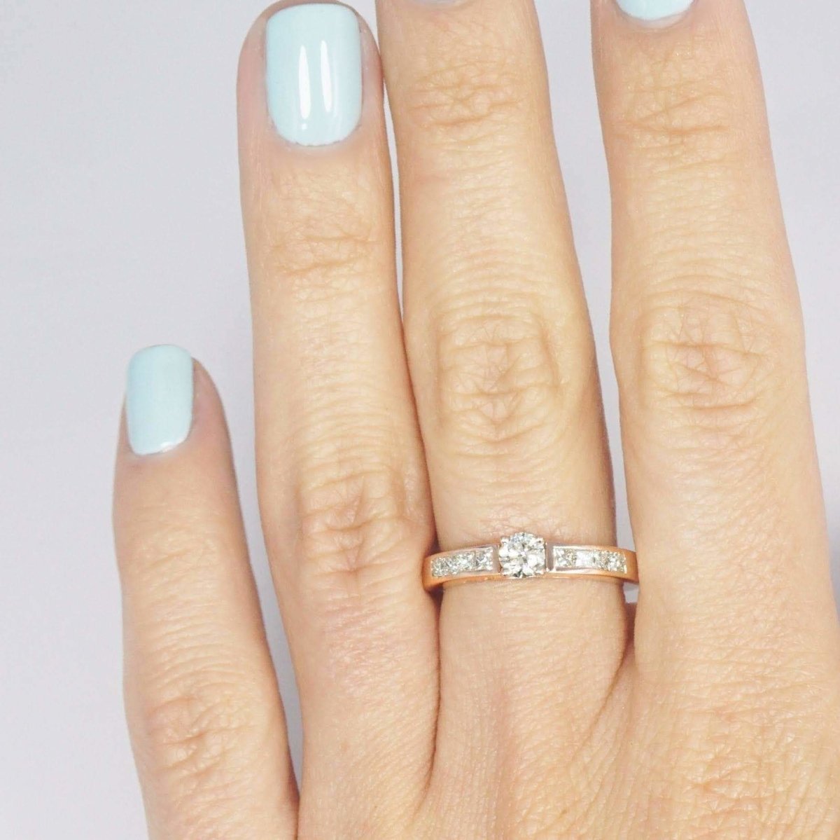 0.85-2.00 CT Princess & Round Cut Diamonds - Engagement Ring - Primestyle.com