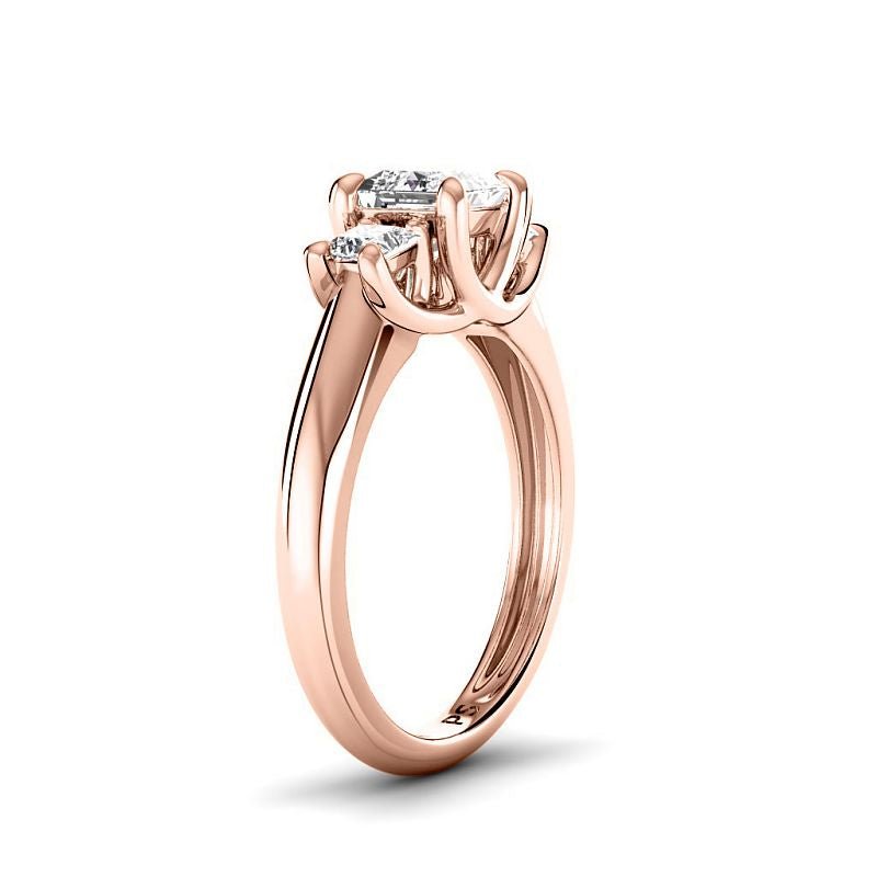 0.85-3.35 CT Princess Cut Lab Grown Diamonds - Three Stone Ring - Primestyle.com