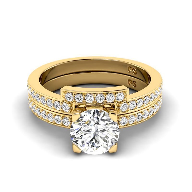 0.85-6.35 CT Round Cut Diamonds - Bridal Set