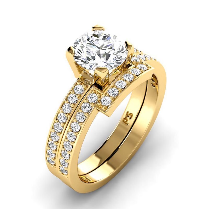 0.85-6.35 CT Round Cut Diamonds - Bridal Set