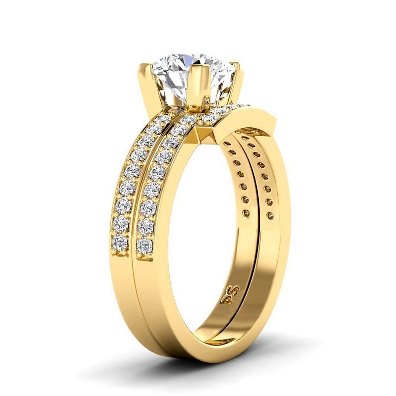 0.85 - 6.35 CT Round Cut Diamonds - Bridal Set - Primestyle.com