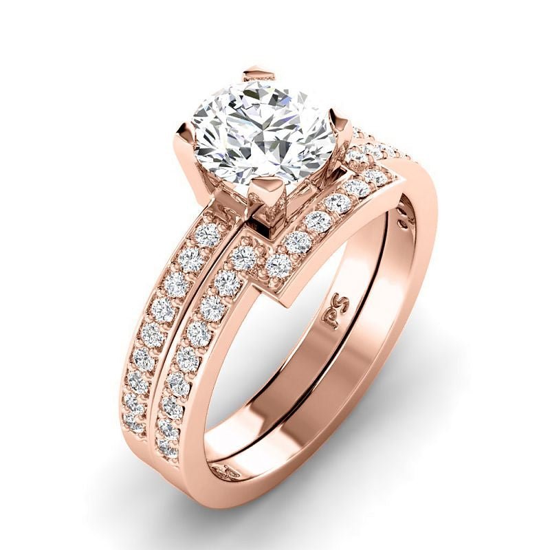 0.85-6.35 CT Round Cut Diamonds - Bridal Set