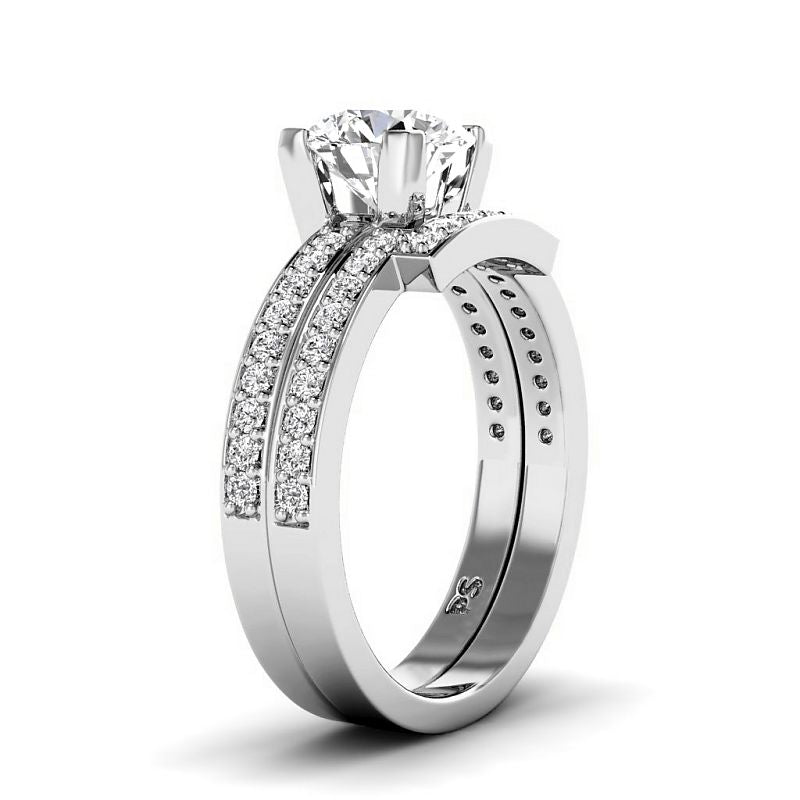 0.85 - 6.35 CT Round Cut Diamonds - Bridal Set - Primestyle.com