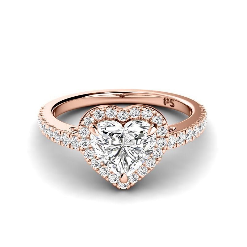 0.85-6.35 CT Heart & Round Cut Diamonds - Engagement Ring