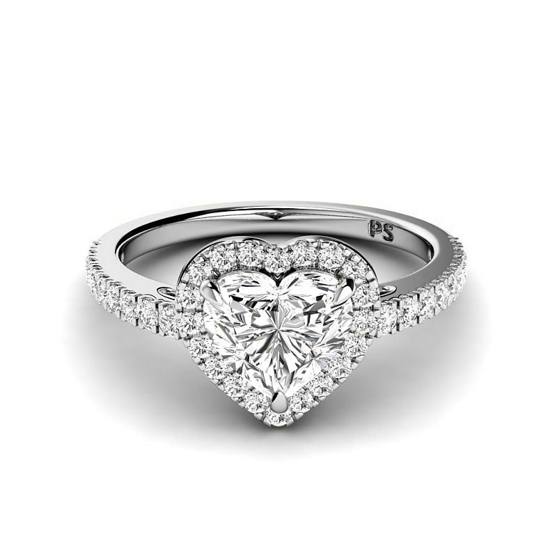 0.85-6.35 CT Heart & Round Cut Diamonds - Engagement Ring
