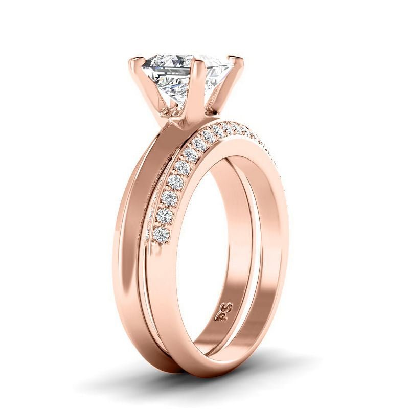 0.85 - 6.35 CT Princess & Round Cut Diamonds - Bridal Set - Primestyle.com