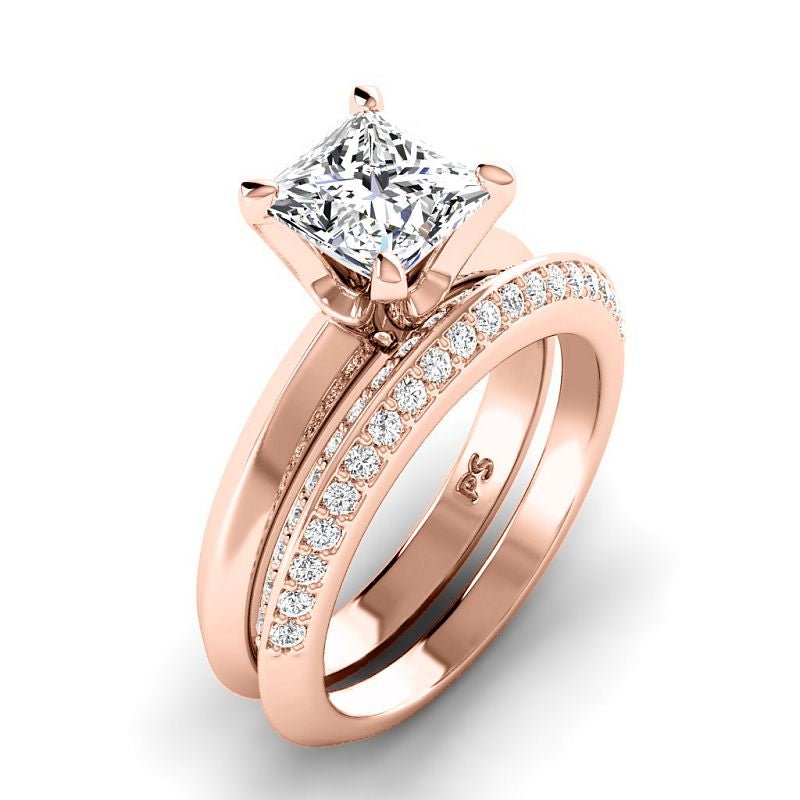 0.85-3.35 CT Round & Princess Cut Lab Grown Diamonds - Bridal Set - Primestyle.com