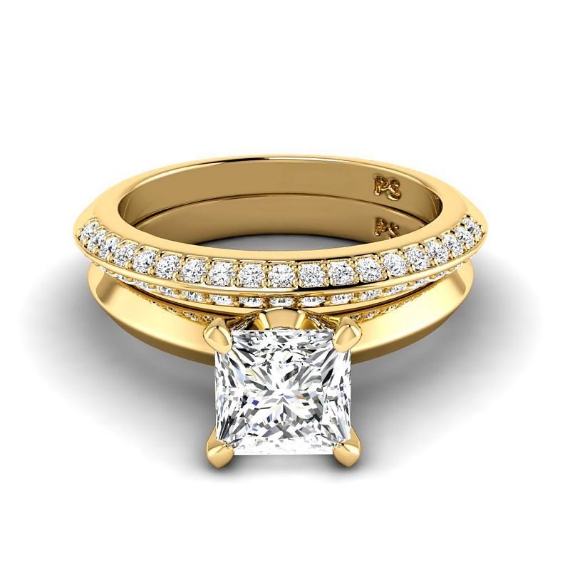 0.85 - 6.35 CT Princess & Round Cut Diamonds - Bridal Set - Primestyle.com