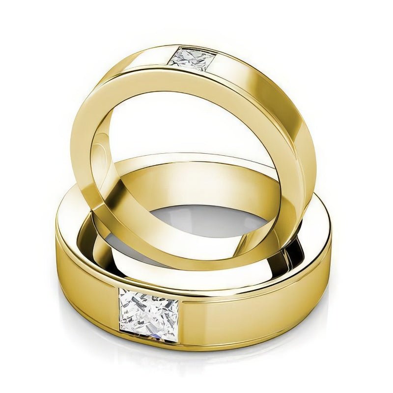 0.85 CT Princess Cut Diamonds - Wedding Set - Primestyle.com