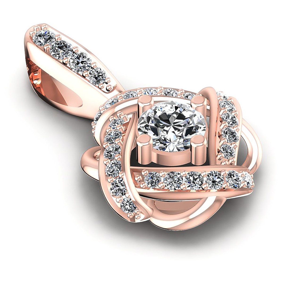 0.85 CT Round Cut Natural Diamonds - Fashion Pendants