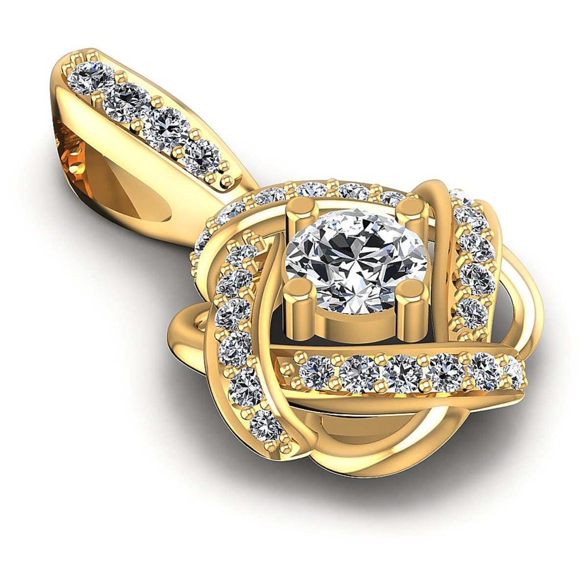 0.85 CT Round Cut Natural Diamonds - Fashion Pendants