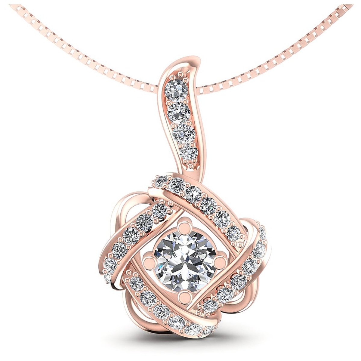 0.85 CT Round Cut Diamonds - Fashion Pendant - Primestyle.com