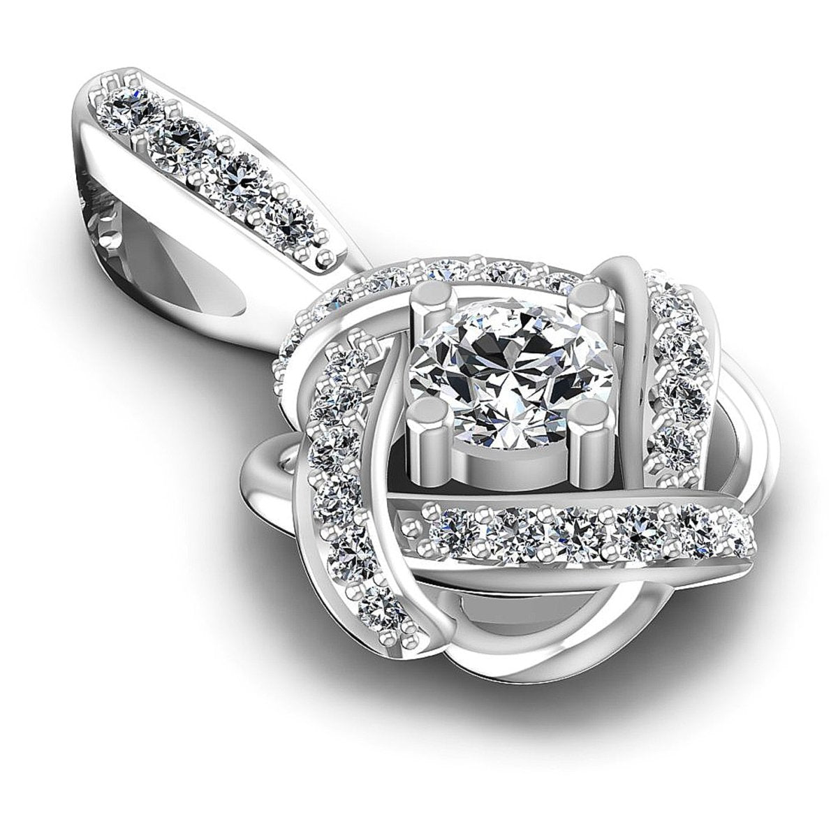 0.85 CT Round Cut Natural Diamonds - Fashion Pendants