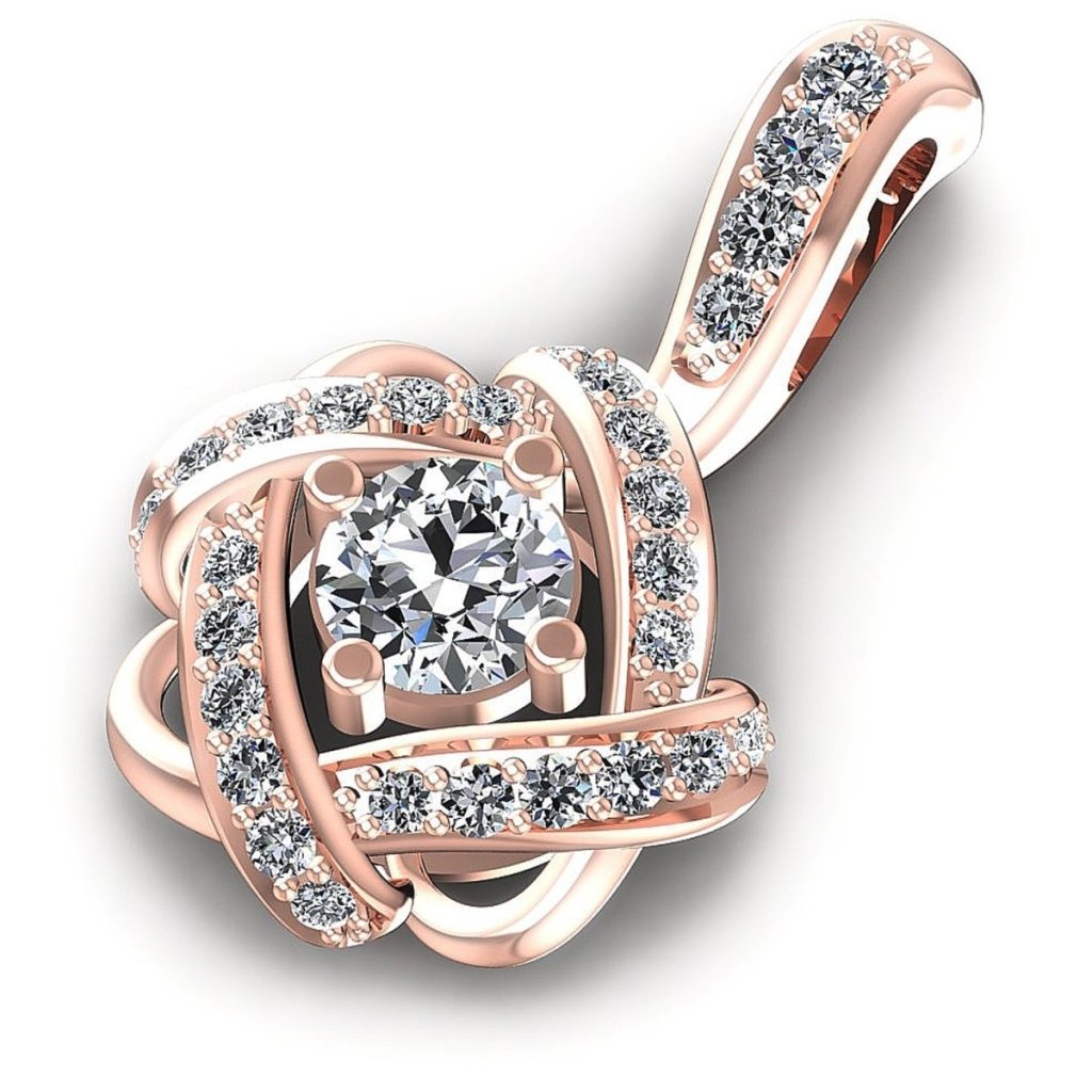 0.85 CT Round Cut Natural Diamonds - Fashion Pendants