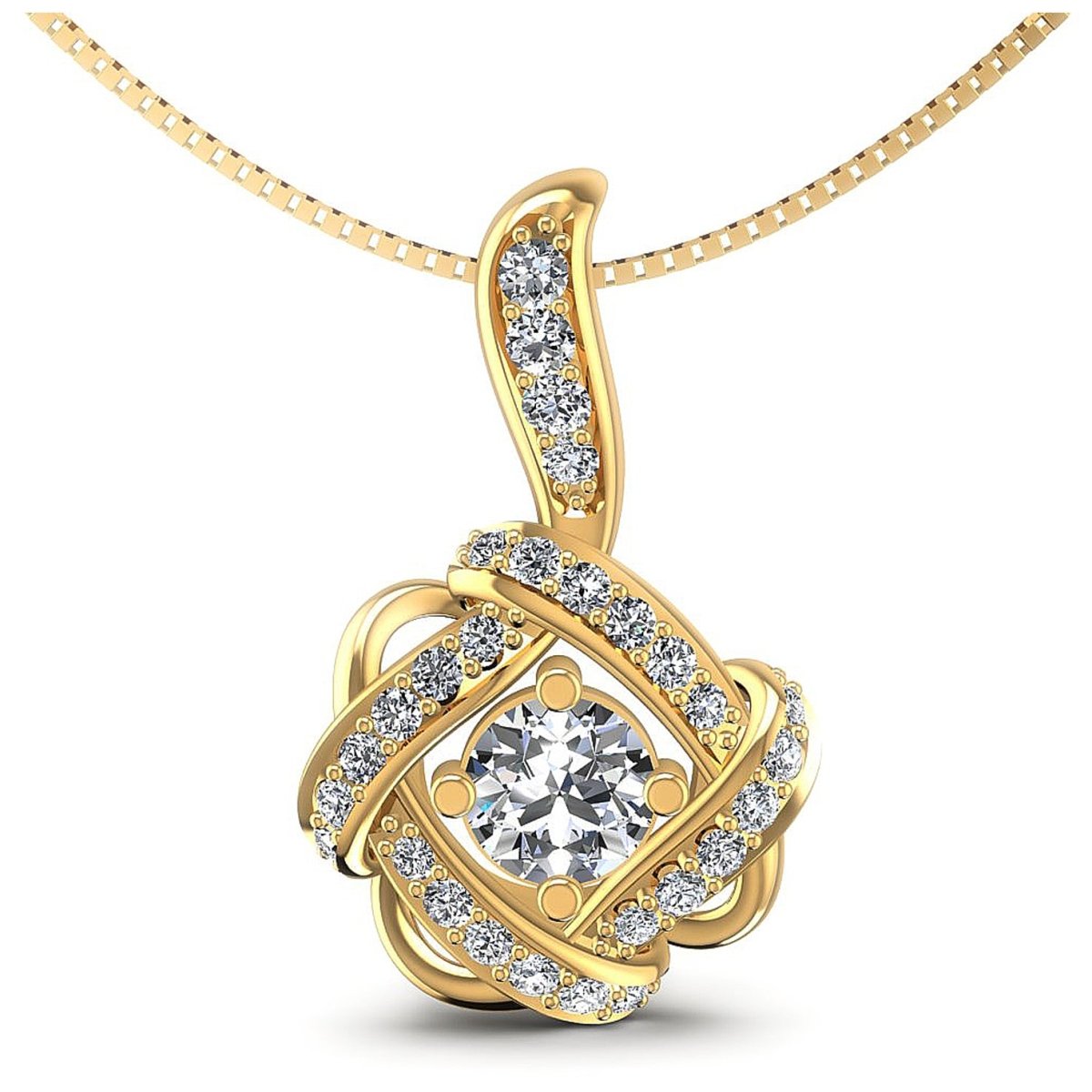 0.85 CT Round Cut Natural Diamonds - Fashion Pendants