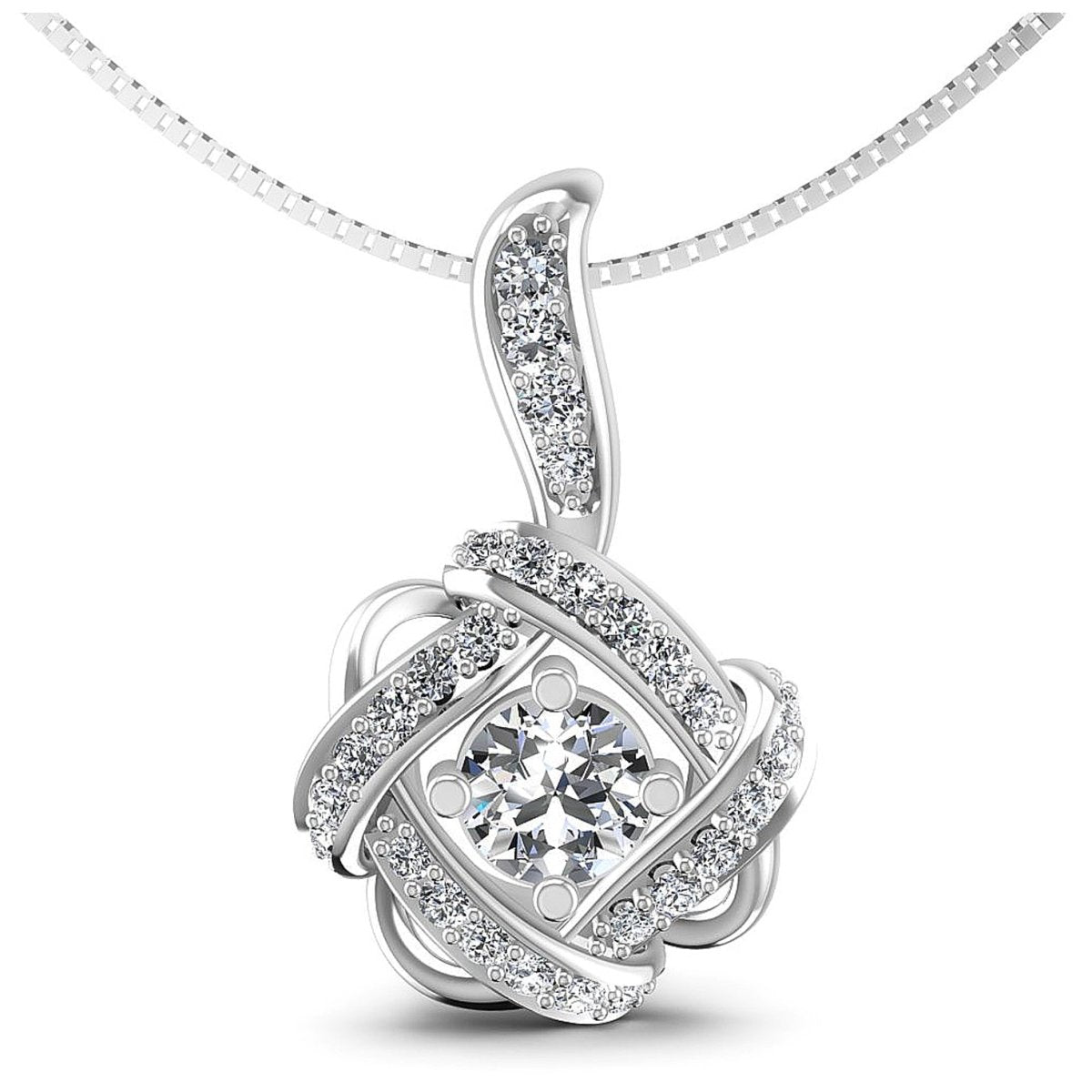 0.85 CT Round Cut Natural Diamonds - Fashion Pendants