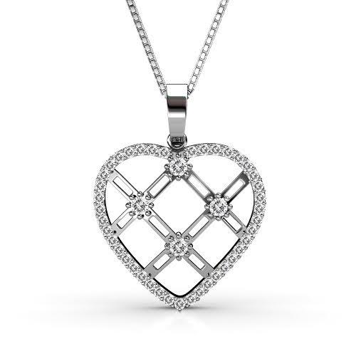 0.85 CT Round Cut Natural Diamonds - Heart Pendants