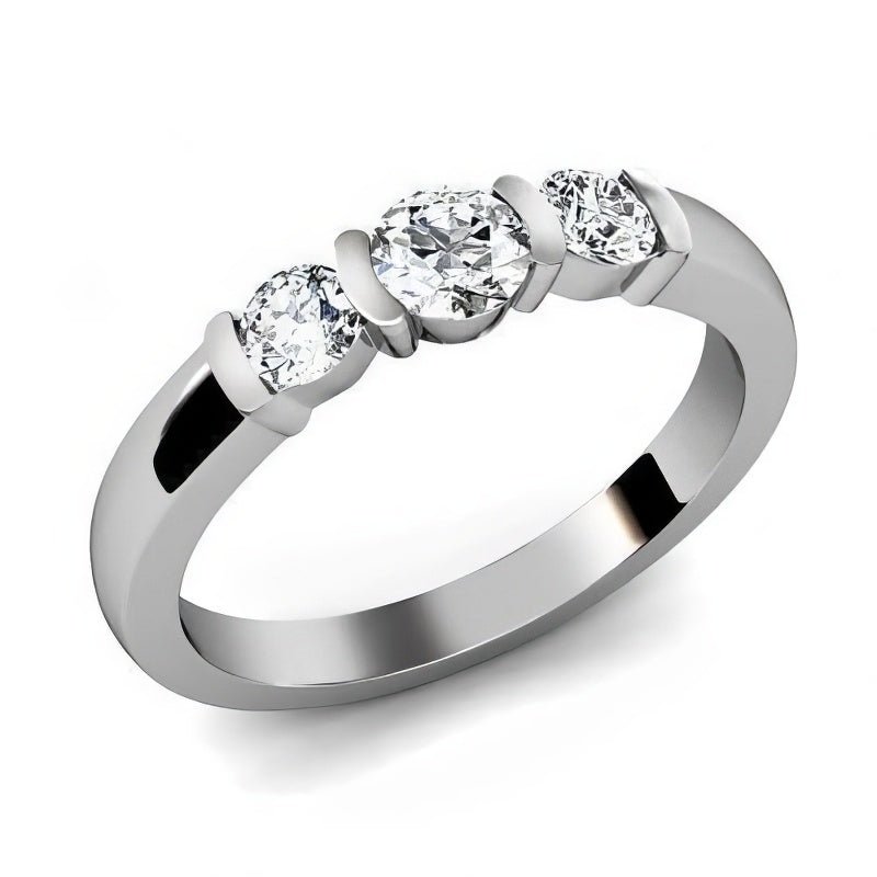 0.85 CT Round Cut Natural Diamonds - Three Stone Rings - Primestyle.com