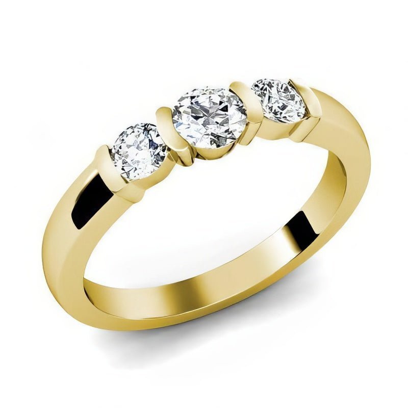 0.85 CT Round Cut Natural Diamonds - Three Stone Rings - Primestyle.com
