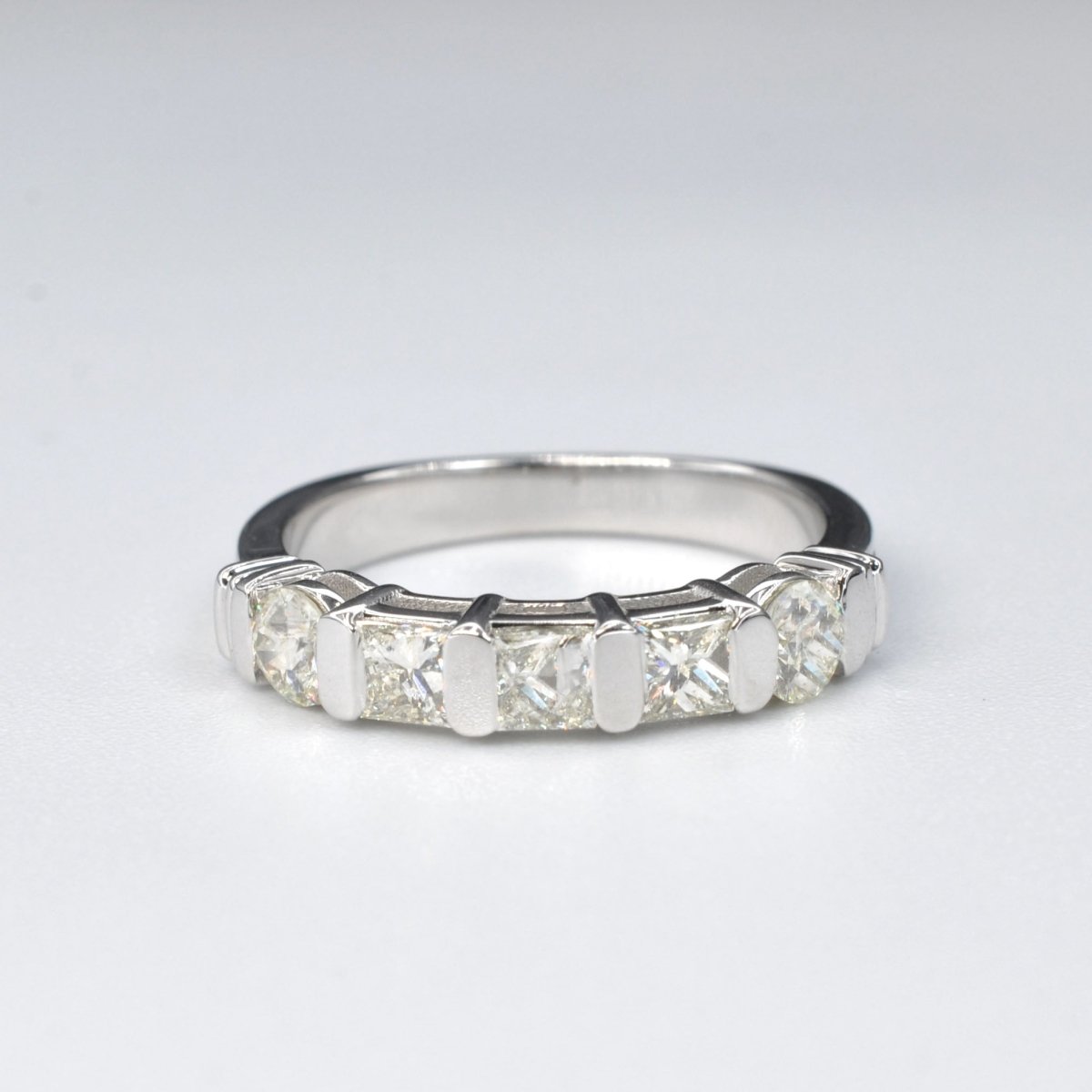 0.85 CT Round & Princess Cut Diamonds - Wedding Band