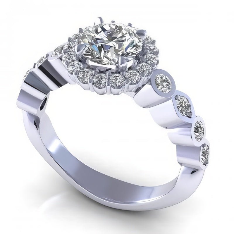 0.90 - 2.05 CT Round Cut Natural Diamonds - Engagement Ring - Primestyle.com