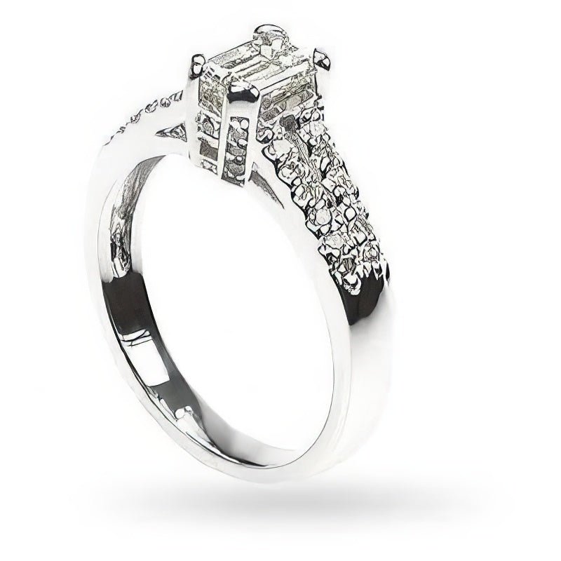 0.90-2.05 CT Round & Emerald Cut Diamonds - Engagement Ring - Primestyle.com