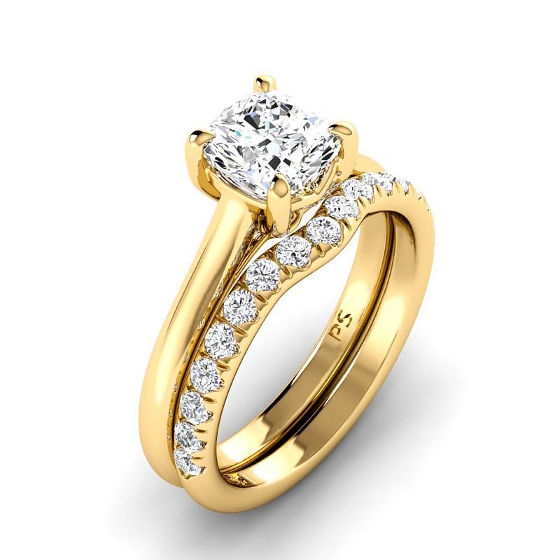 0.90-3.40 CT Round & Cushion Cut Lab Grown Diamonds - Bridal Set - Primestyle.com