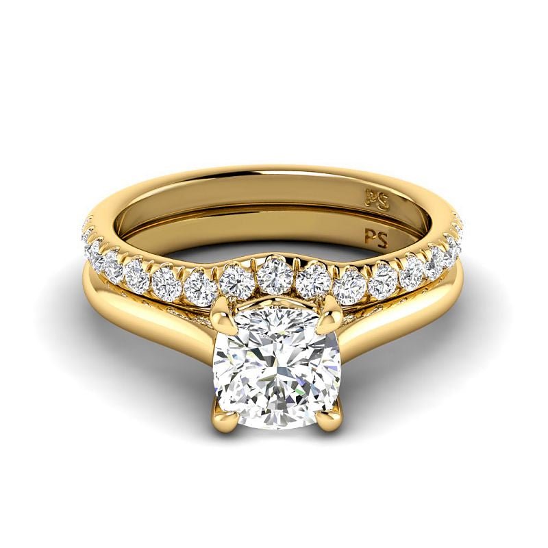 0.90-3.40 CT Round &amp; Cushion Cut Lab Grown Diamonds - Bridal Set - Primestyle.com