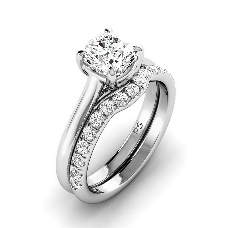0.90-3.40 CT Round & Cushion Cut Lab Grown Diamonds - Bridal Set - Primestyle.com