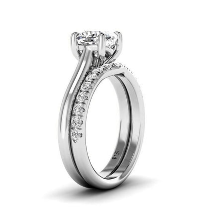 0.90-3.40 CT Round &amp; Cushion Cut Lab Grown Diamonds - Bridal Set - Primestyle.com