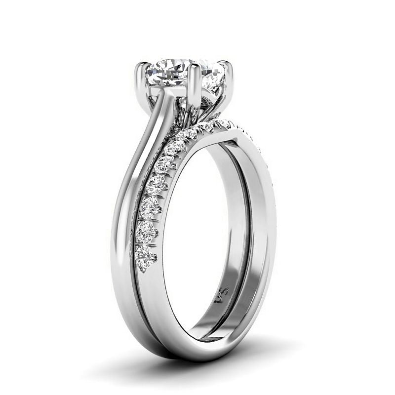 0.90-3.40 CT Round & Cushion Cut Lab Grown Diamonds - Bridal Set - Primestyle.com