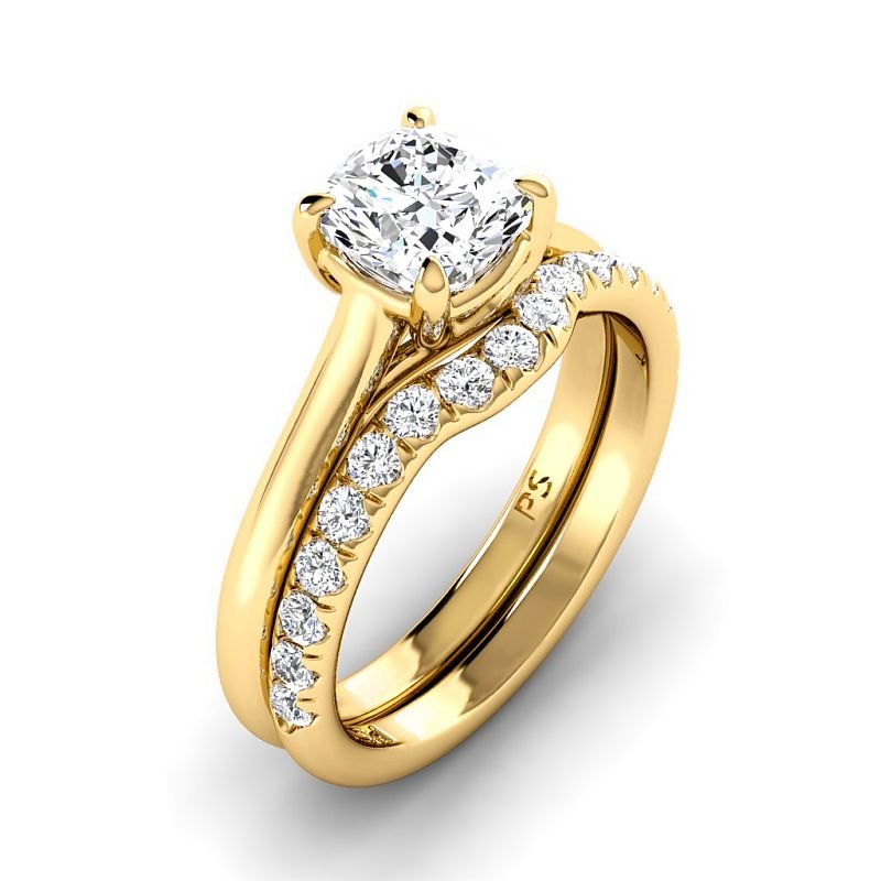 0.90-3.40 CT Round & Cushion Cut Lab Grown Diamonds - Bridal Set - Primestyle.com