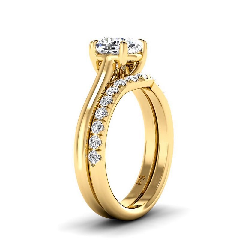 0.90-3.40 CT Round & Cushion Cut Lab Grown Diamonds - Bridal Set - Primestyle.com