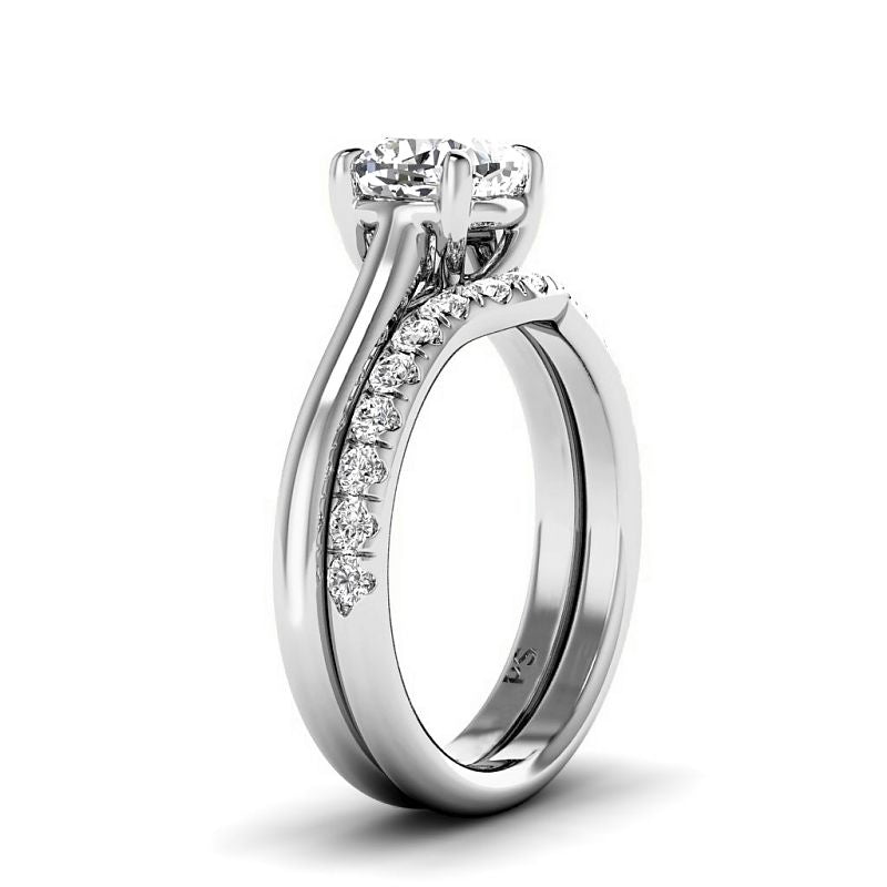 0.90-3.40 CT Round & Cushion Cut Lab Grown Diamonds - Bridal Set - Primestyle.com