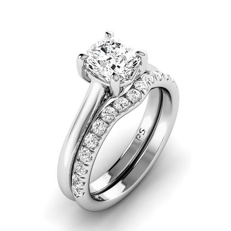 0.90-3.40 CT Round & Cushion Cut Lab Grown Diamonds - Bridal Set - Primestyle.com