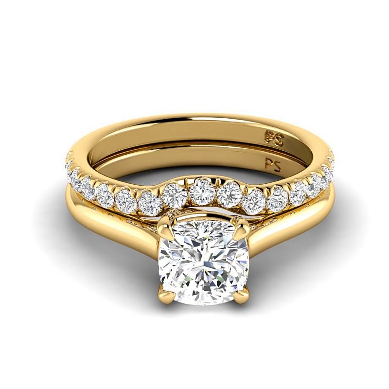 0.90-3.40 CT Round & Cushion Cut Lab Grown Diamonds - Bridal Set - Primestyle.com