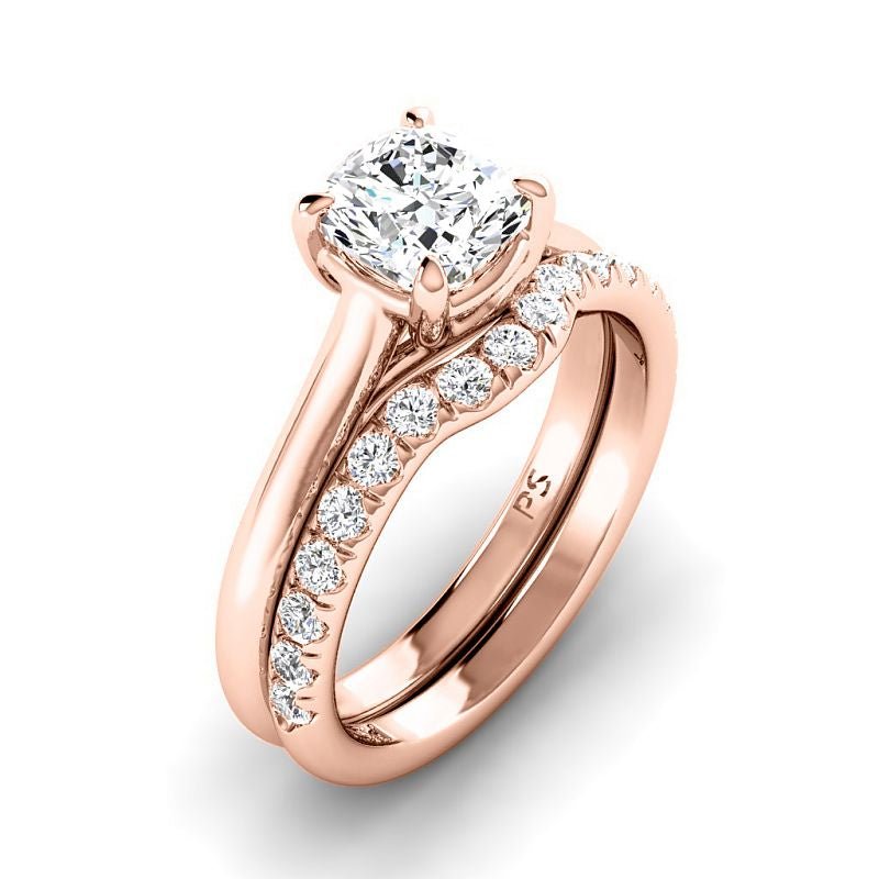 0.90-3.40 CT Round & Cushion Cut Lab Grown Diamonds - Bridal Set - Primestyle.com