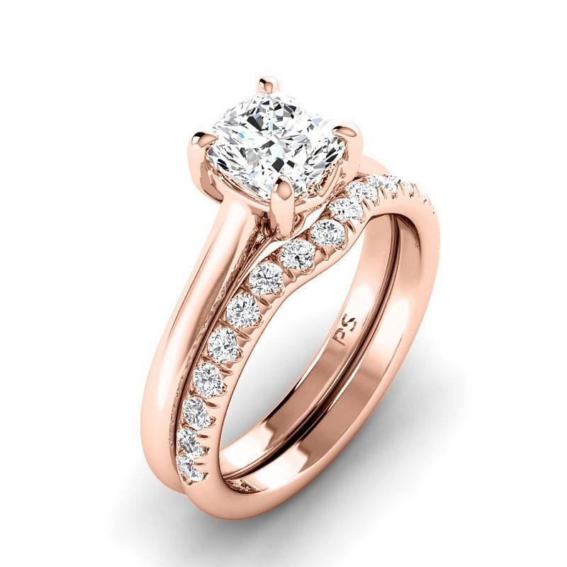0.90-3.40 CT Round & Cushion Cut Lab Grown Diamonds - Bridal Set - Primestyle.com