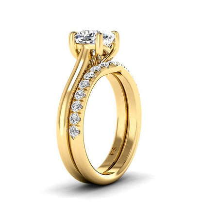 0.90-3.40 CT Round &amp; Cushion Cut Lab Grown Diamonds - Bridal Set - Primestyle.com