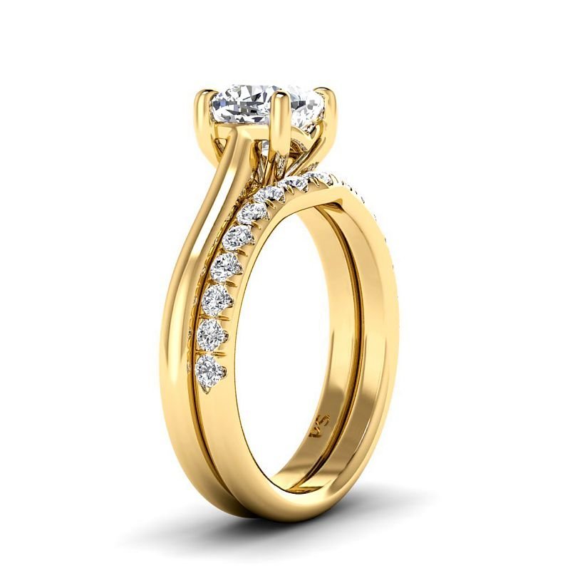 0.90 - 6.40 CT Cushion & Round Cut Diamonds - Bridal Set - Primestyle.com