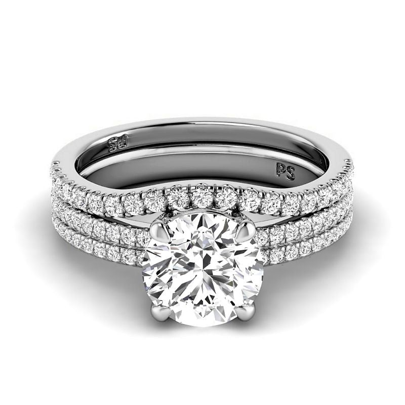 0.90-3.40 CT Round Cut Lab Grown Diamonds - Bridal Set - Primestyle.com