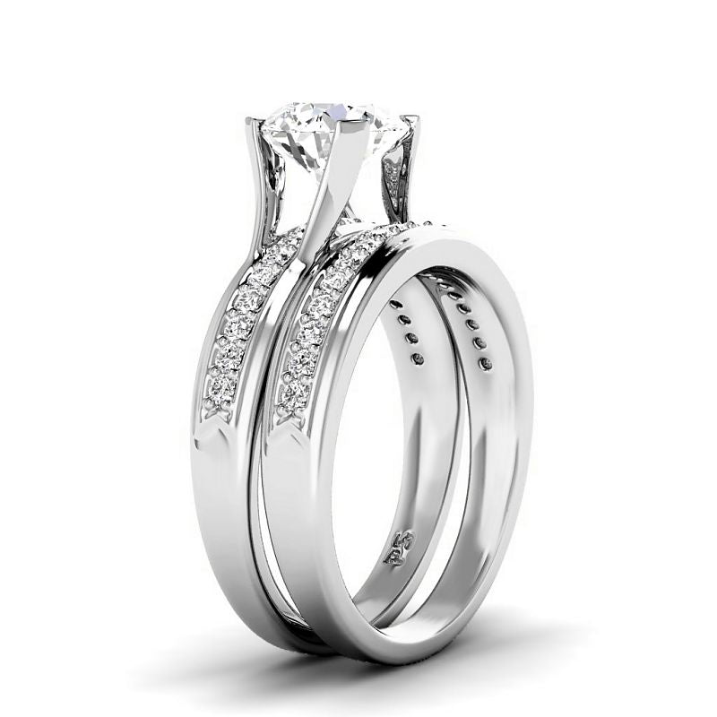 0.90-6.40 CT Round Cut Diamonds - Bridal Set