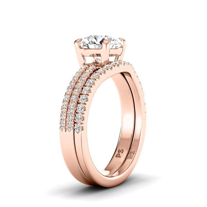 0.90 - 6.40 CT Round Cut Diamonds - Bridal Set - Primestyle.com