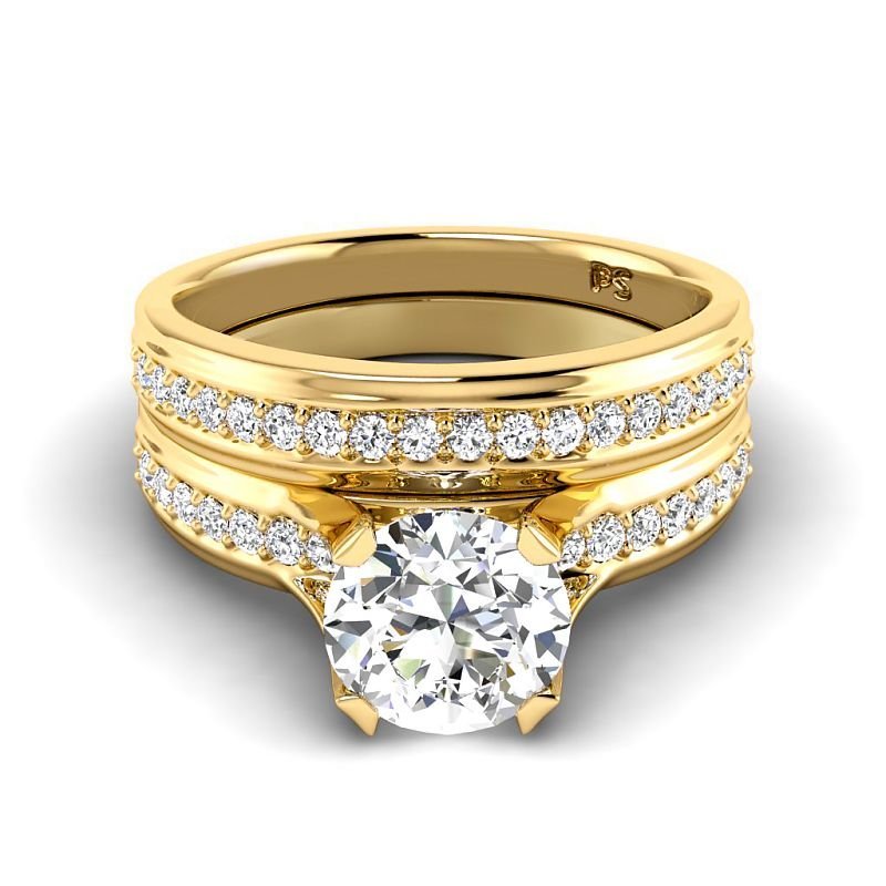 0.90 - 6.40 CT Round Cut Diamonds - Bridal Set - Primestyle.com