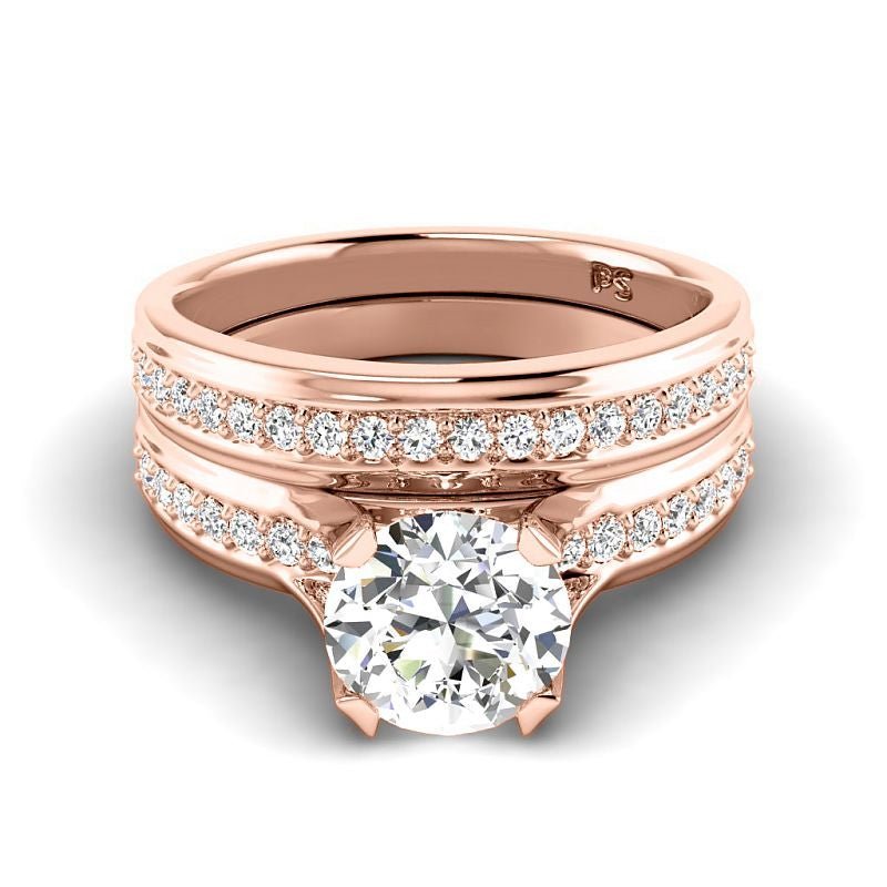 0.90 - 6.40 CT Round Cut Diamonds - Bridal Set - Primestyle.com