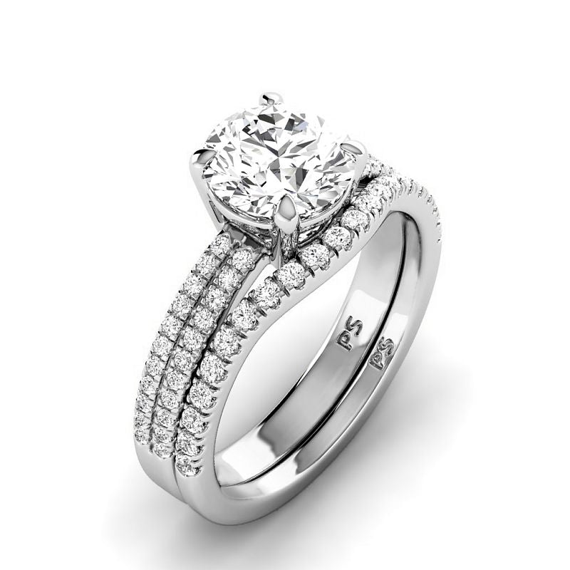 0.90-3.40 CT Round Cut Lab Grown Diamonds - Bridal Set - Primestyle.com